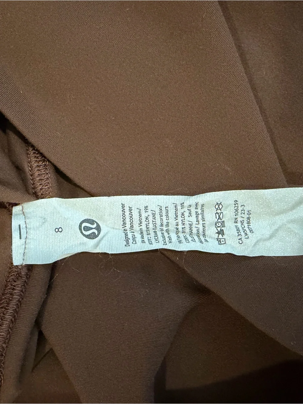 lululemon athletica Brown High-Rise Flare Leggings (Short)